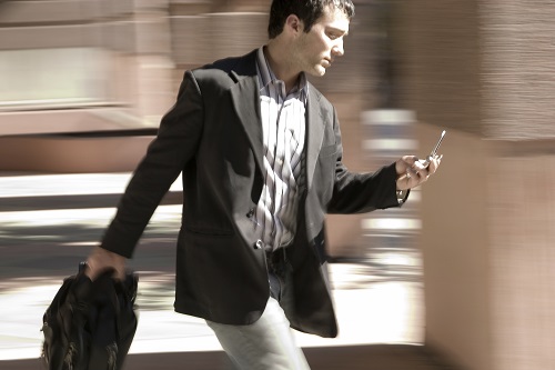 Young business guy on the go