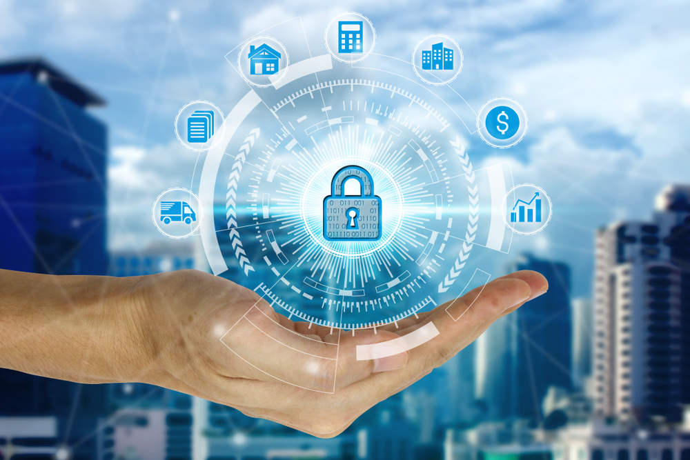 Hand,Holding,Network,Using,Padlock,Over,The,Network,Connection,Technology