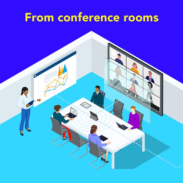 from conference room