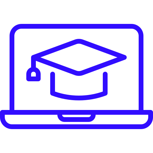 laptop with a graduation cap on screen