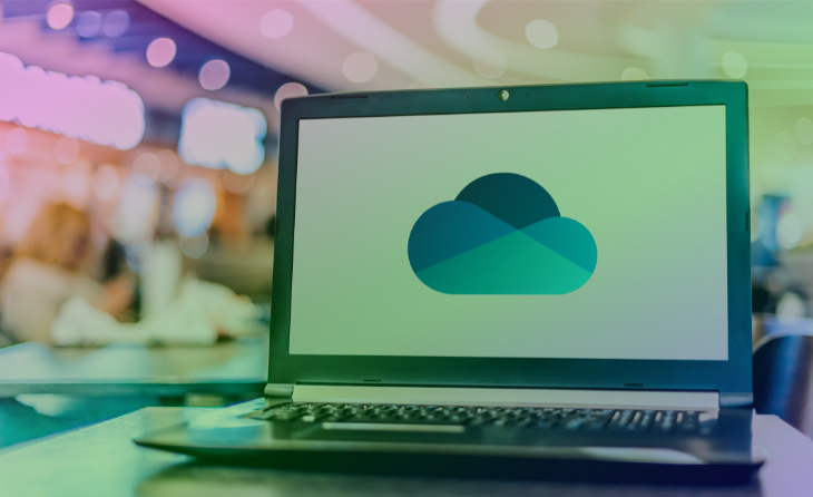 laptop with a cloud logo on it