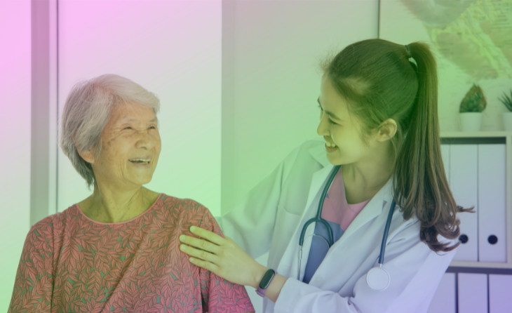 emale doctor checking a patient